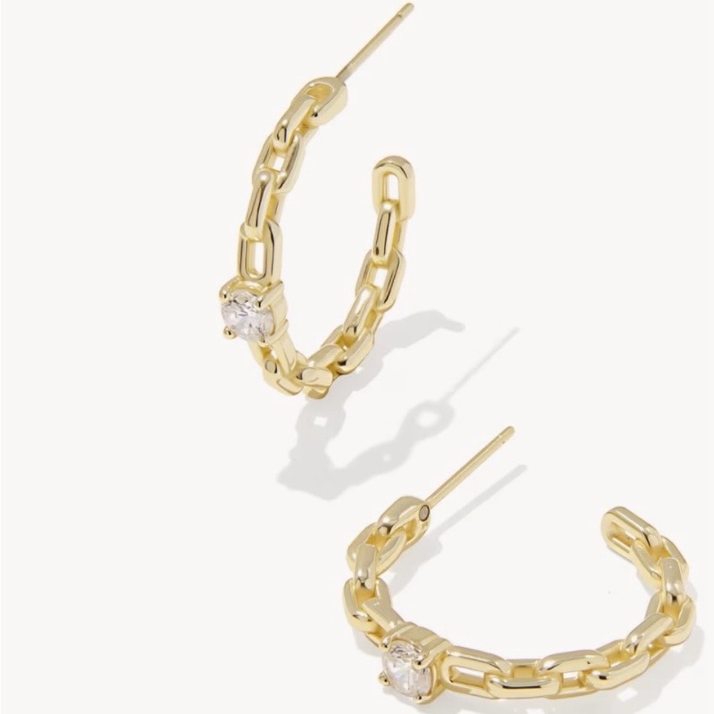 Kendra Scott Gold Chain Hoop Earrings NWT